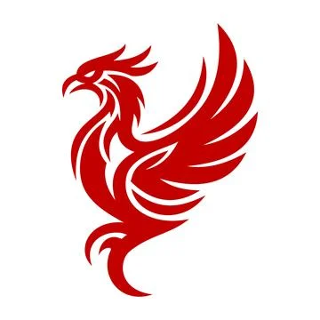 Simple Red Phoenix Tribal Tattoo Vector Logo Template Illustrazione stock
