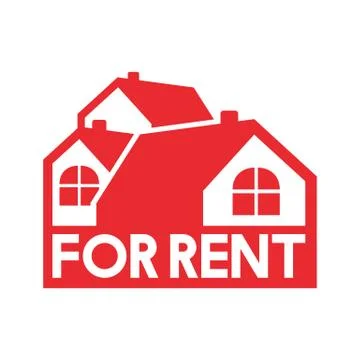 Simple Red Property Rent Illustration