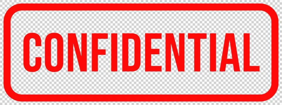 A simple red rectangle stamp saying "CONFIDENTIAL" Stock Illustration