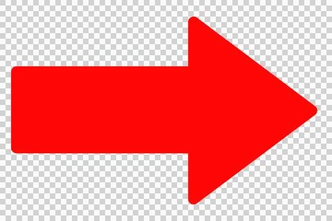 Simple red rightward arrow with rounded corner Stock Illustration