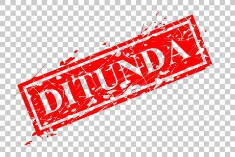 Simple Red Rusty Vector Rubber Stamp Effect, ditunda or cancel in indonesia l Stock Illustration