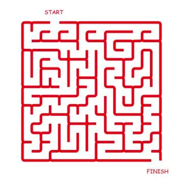 Simple red square labyrinth Stock Illustration