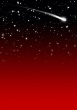 Simple Red Starry Night Sky Background with Falling Star Tail Illustrazione stock