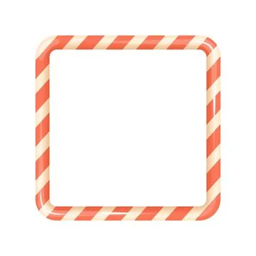 Simple red striped candy cane frame for Christmas templates 스톡 일러스트