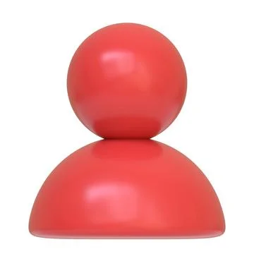 Simple red user profile icon isolated on a white background 스톡 일러스트