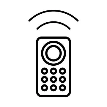 Simple remote control and radio waves. Operation of electronic devices. Vec.. Stock Illustration