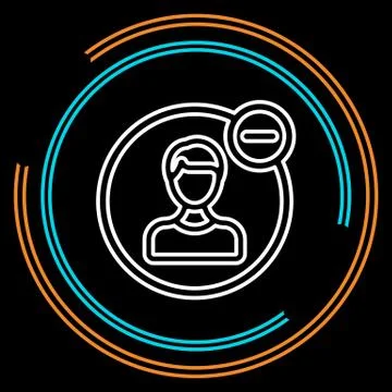 Simple Remove Friend Thin Line Vector Icon Stock Illustration