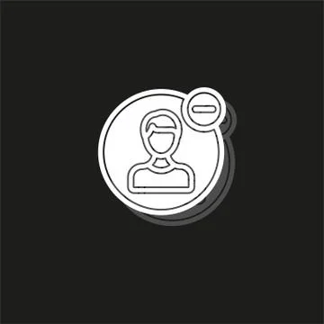 Simple Remove Friend Vector Icon Stock Illustration