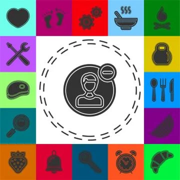 Simple Remove Friend Vector Icon Stock Illustration