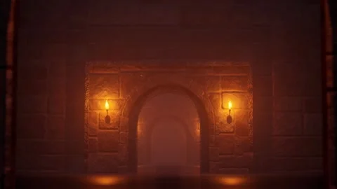 Simple render animation of old historical open gates Video stock 283548323