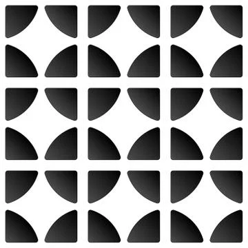 Simple repeatable pattern with circles divided to quarters. Vector art. 스톡 일러스트