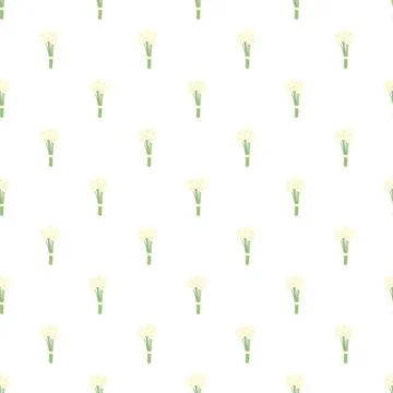Simple repeating bouquet pattern with light yellow flowers Stock Illustration