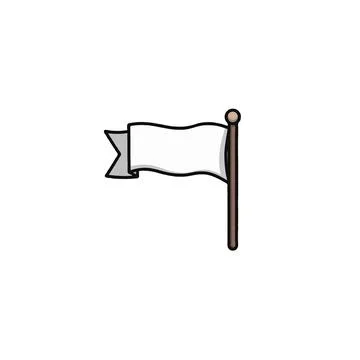 Simple representation of a blank flag on a pole ready for your message or d.. Illustrazione stock