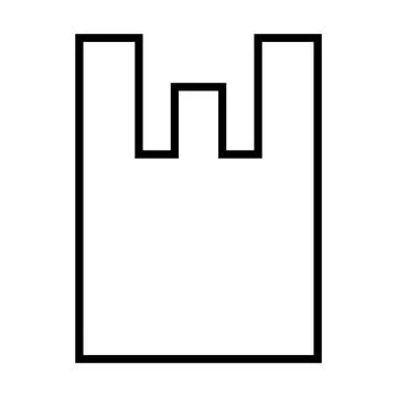 Simple retail plastic bag. Vector. Stock Illustration