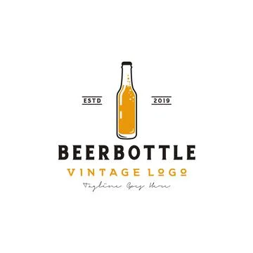 Simple Retro Beer Bottle Logo Design. Stock Illustration