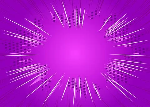 Simple retro comic background with rays and halftone dots, cartoon pop art st イラスト素材