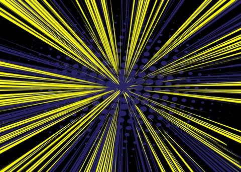 Simple retro comic background with rays and halftone dots, cartoon pop art st Illustrazione stock