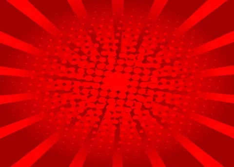 Simple retro comic background with rays and halftone dots, cartoon pop art st Illustrazione stock