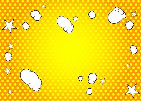 Simple retro comic background with rays and halftone dots, cartoon pop art st Stock Illustration