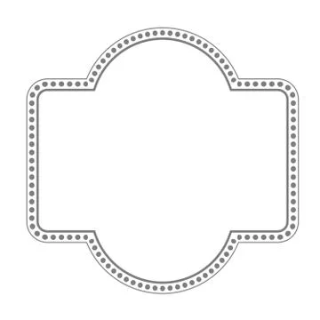 Simple retro frame with dotted and line border Stock Illustration