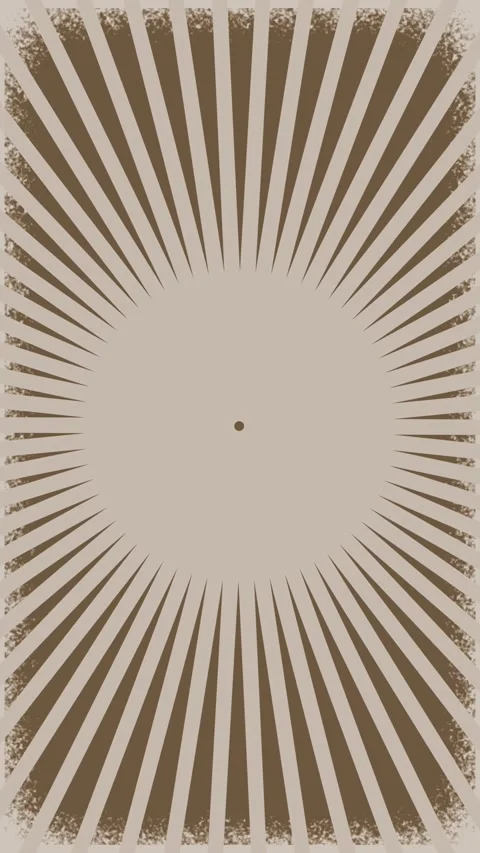 Simple retro green screen opener in brown stylized sun rays from middle Video stock 336316250