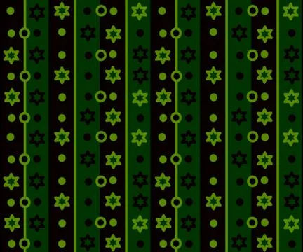 Simple retro striped pattern with stars and circles Stock Illustration