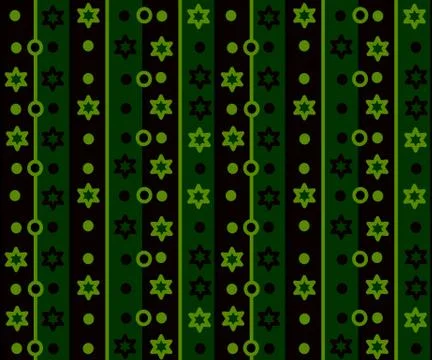 Simple retro striped pattern with stars and circles Stock Illustration