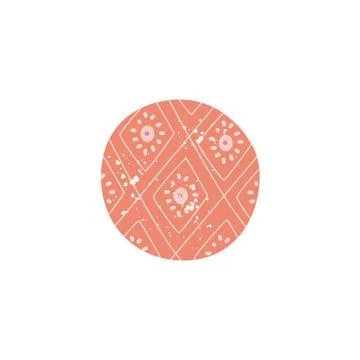 Simple rhombus pattern inside circle Illustrazione stock