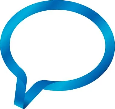 Simple ribbon talk bubble in blue tones. Isolated. Stock Illustration