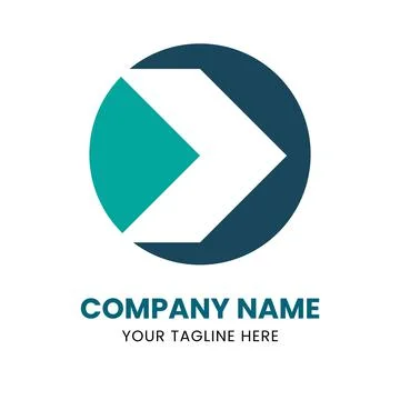 Simple right arrow logo for technology, finance and logistics companies Stock Illustration