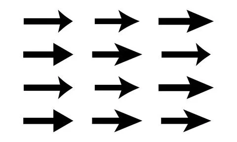 Simple Right Direction Arrow Collection 스톡 일러스트