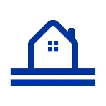 Simple Road Side Home Logo Outline Stock Illustration