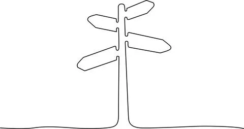 Simple road sign with directions Vector Stock Illustration