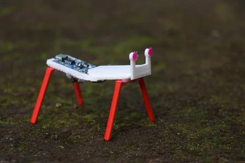 Simple robot made from 3d printed parts and a few electronics Stock Photos