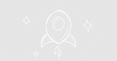 Simple rocket animation template, with children's hand-drawn style Stock Footage 256015220