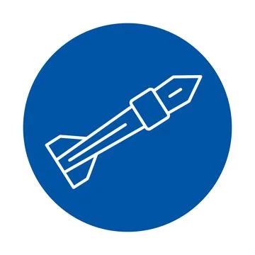 Simple Rocket Icon on Blue Background for Technology and Space Themes Stock Illustration
