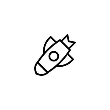 Simple rocket icon illustration portraying technological advancements and f.. Stock Illustration