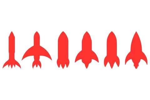 Simple rocket illustration design set Stock Illustration