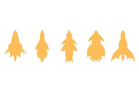 Simple rocket illustration design set Stock Illustration