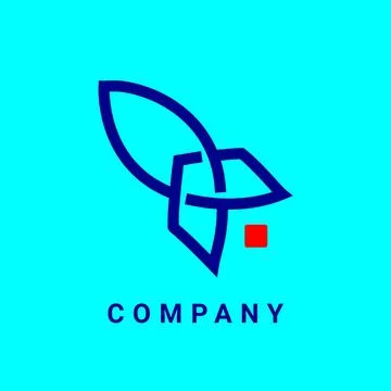 Simple rocket logo Ilustração Stock