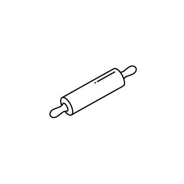 Simple rolling pin outline drawing for dough and pastry preparation Stock Illustration