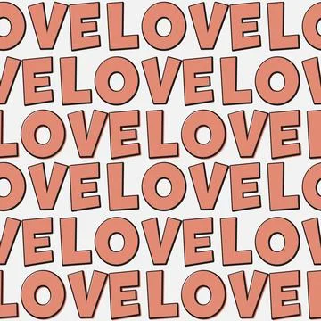 Simple romantic seamless pattern for valentine's day design, pink heart on bl Illustrazione stock