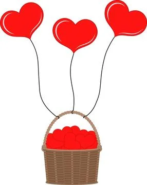 Simple romantic wicker basket. Stock Illustration