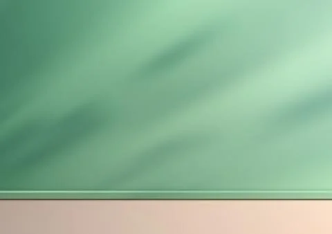 A simple room with a green wall background and a beige floor Stock Illustration