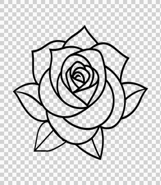 Simple rose outline, rose vector art イラスト素材
