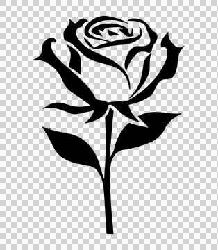 Simple rose silhouette vector icon Illustrazione stock