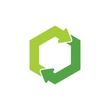 Simple rotation arrows hexagonal symbol vector Stock Illustration