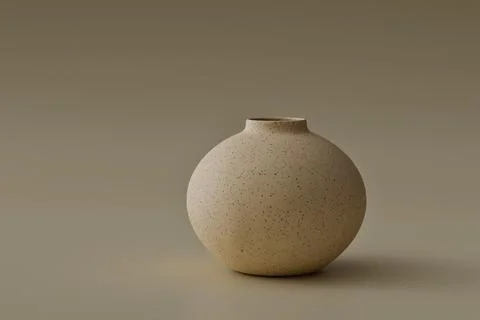 Simple round ceramic vase in neutral tones Stock Illustration