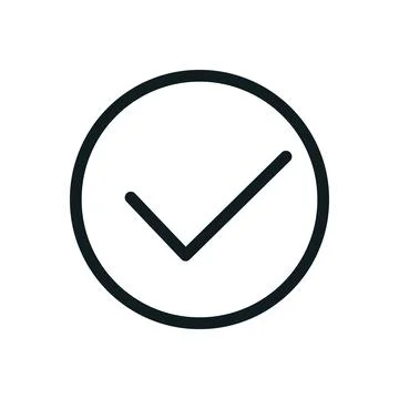Simple round check icon. Vector. Stock Illustration