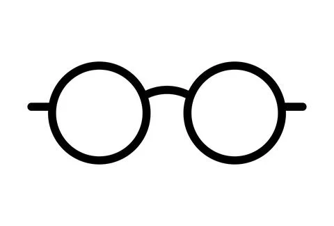 Simple Round Glasses Icon on White Background for Stylish Representations Stock Illustration